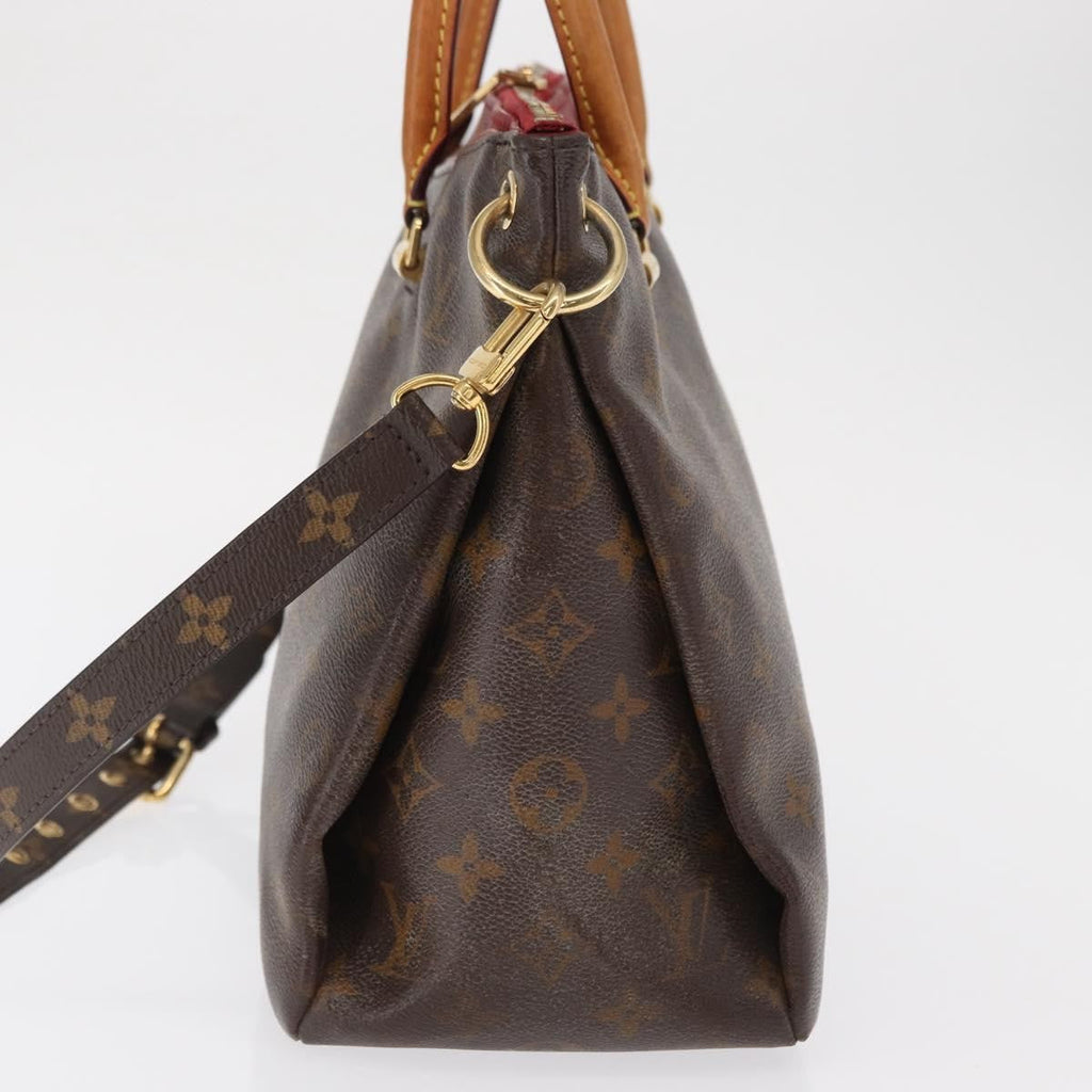 Louis Vuitton Pallas Tote Monogram Canvas With Leather Brown Canvas Tote Bag