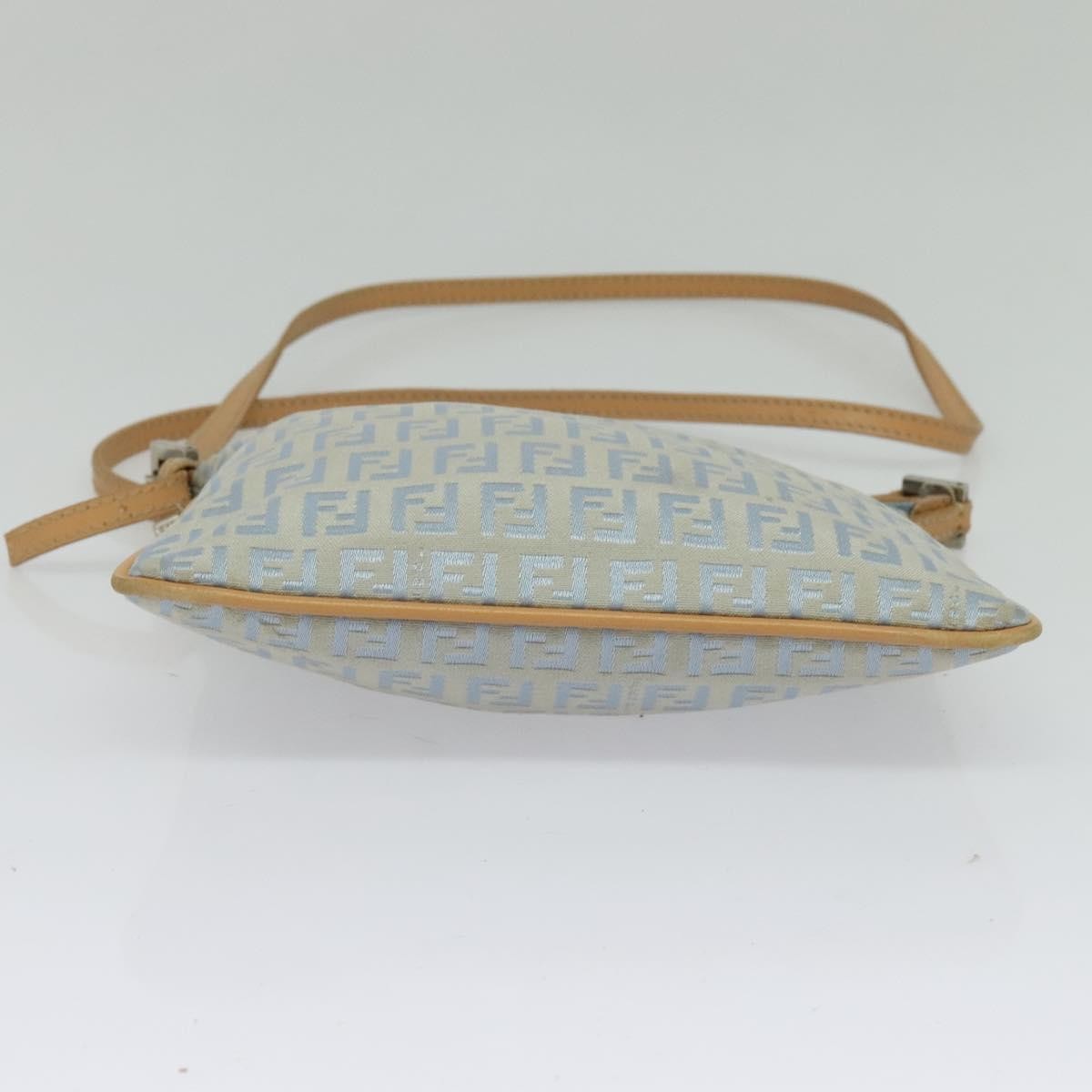 Fendi Vintage Flat Crossbody Bag Zucchino Canvas Blue Canvas Shoulder Bag Bag