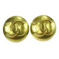 Chanel Cc Button Clip-On Earrings Metal Gold Gold_Plated Earrings Jewelry