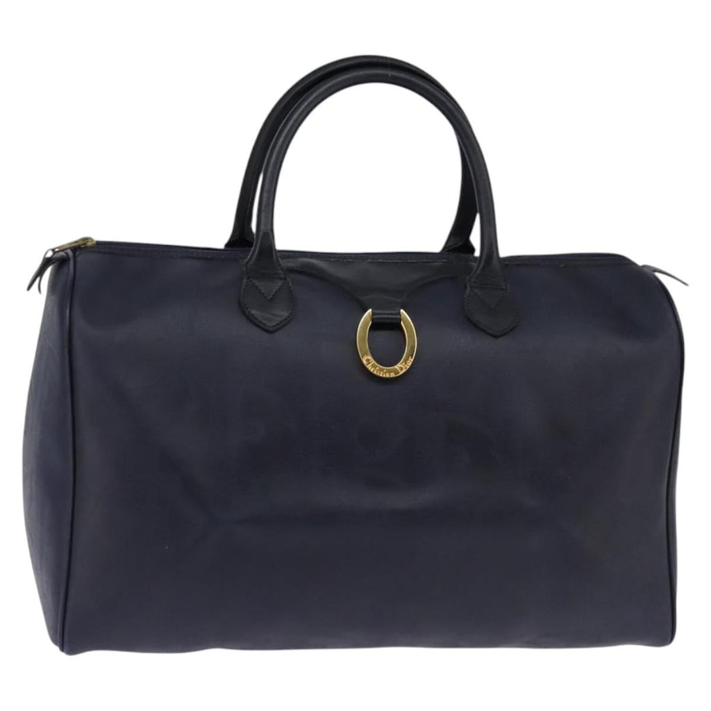 Christian Dior Lady Dior Boston Bag Canvas Navy Canvas Travel Bag Bag (Pre-Owned)