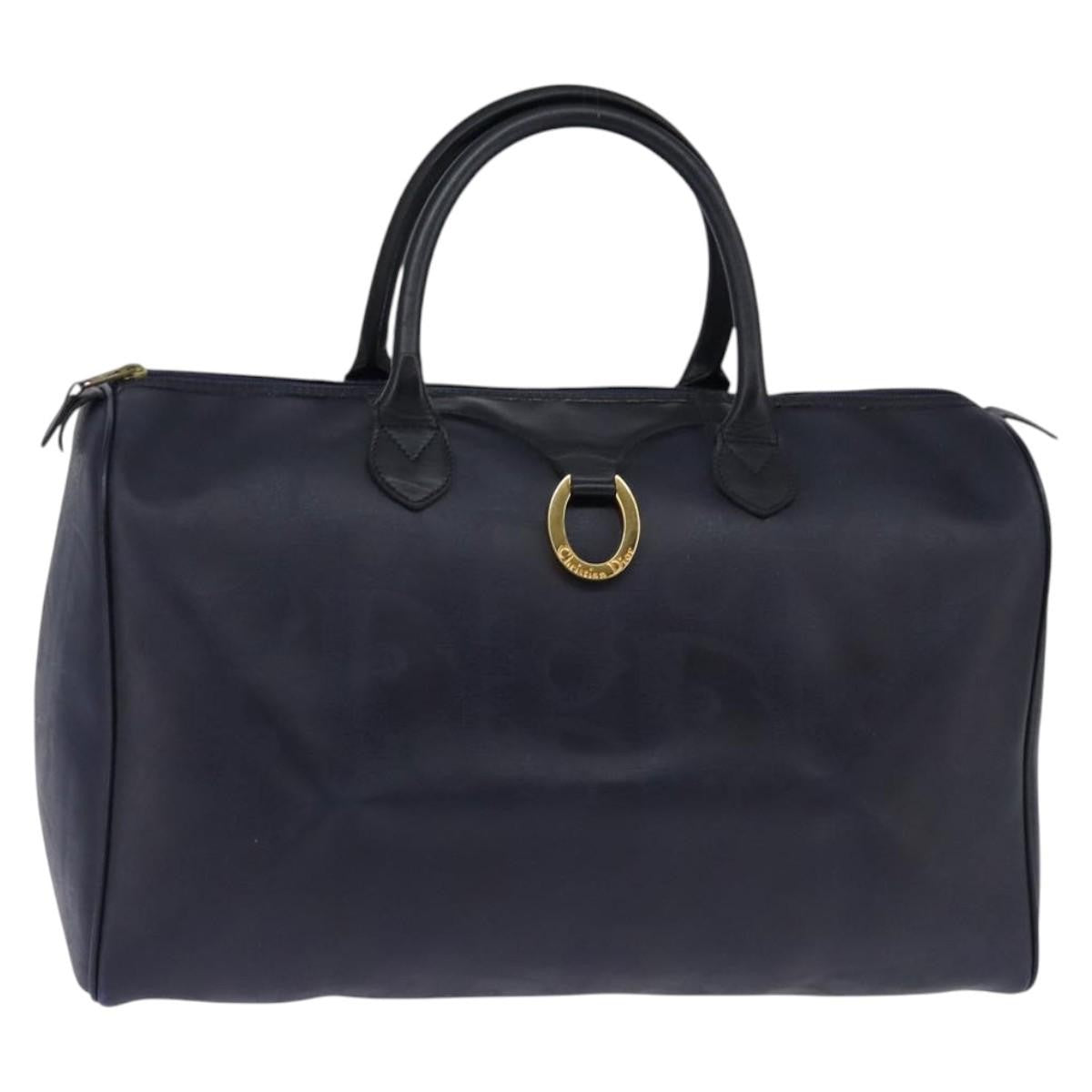 Christian Dior Lady Dior Boston Bag Canvas Navy Canvas Travel Bag Bag (Pre-Owned)