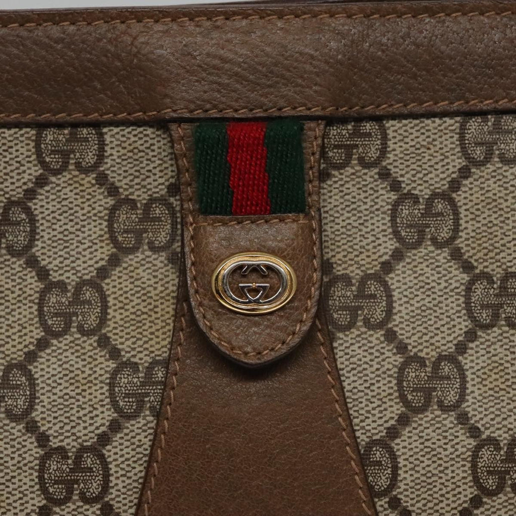 Gucci Sherry Line Pouch Canvas Beige Canvas Clutche & Pouche Bag (Pre-Owned)