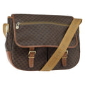 Celine Vintage Macadam Shoulder Bag Canvas And Leather Brown Canvas Shoulder Bag Bag