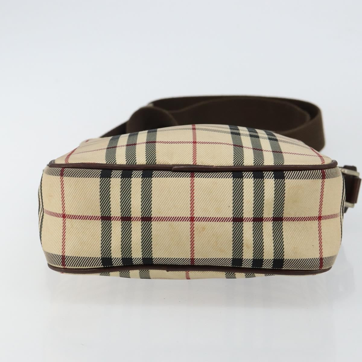 Burberry Zip Messenger Bag Nova Check Canvas And Leather Beige Canvas Shoulder Bag