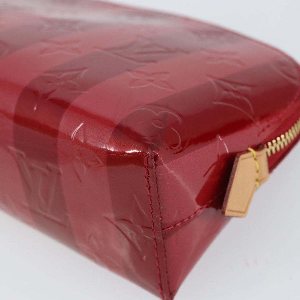 Louis Vuitton Cosmetic Pouch Limited Edition Monogram Vernis Rayures Red Patent_Leather Bag