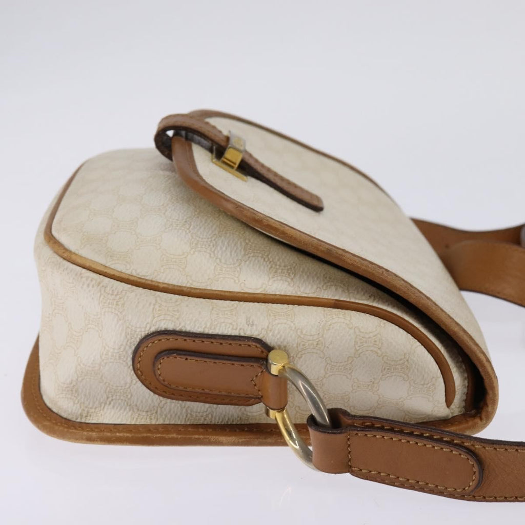 Celine Vintage Macadam Shoulder Bag Canvas And Leather Ecru Canvas Shoulder Bag Bag