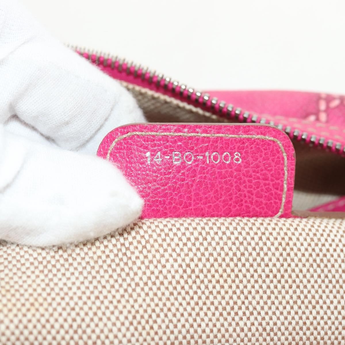 Christian Dior Cannage Handbag Canvas Pink Canvas Handbag (Pre-Owned)