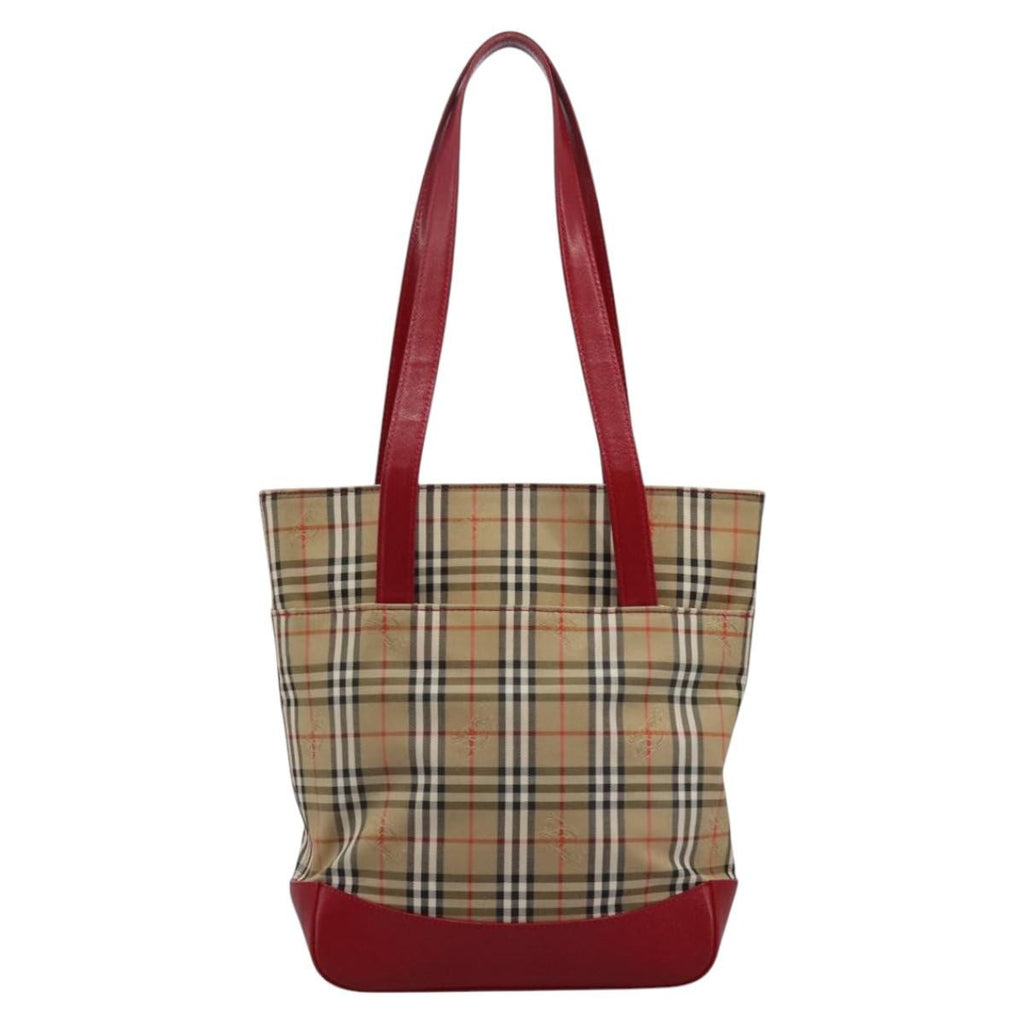 Burberry Nova Check Tote Canvas Check Pattern Beige Canvas Tote Bag