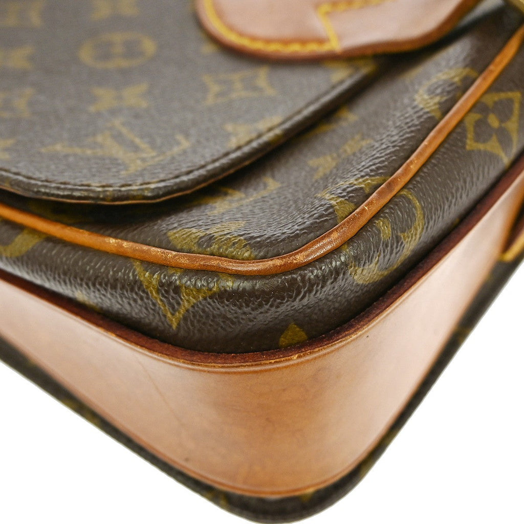 Louis Vuitton Cartouchiere Handbag Monogram Canvas Brown Canvas Shoulder Bag