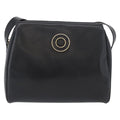 Celine Circle Logo Shoulder Bag Leather Black Leather Shoulder Bag Bag