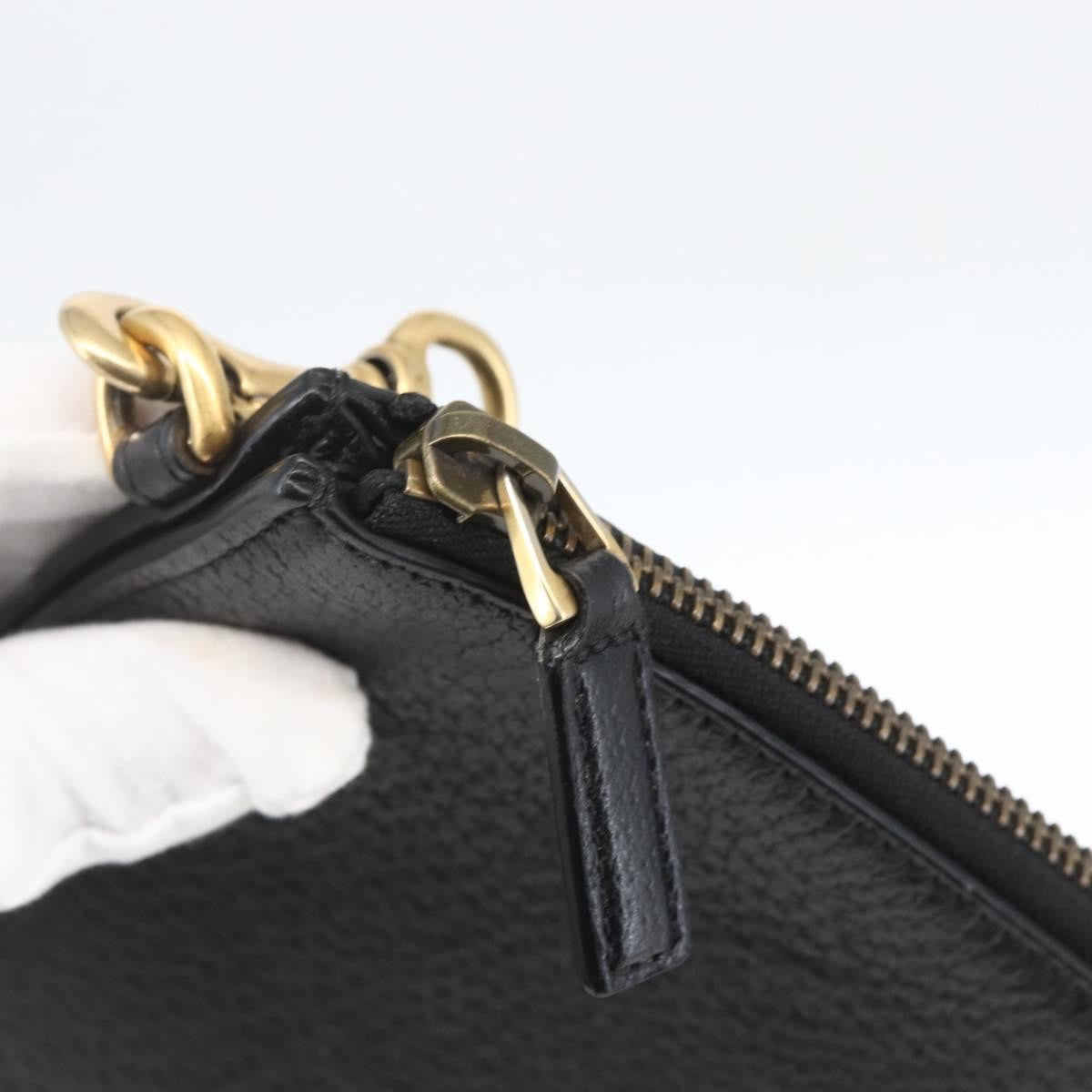 Gucci Gg Marmont Pouch Leather Black Leather Clutche & Pouche Bag (Pre-Owned)