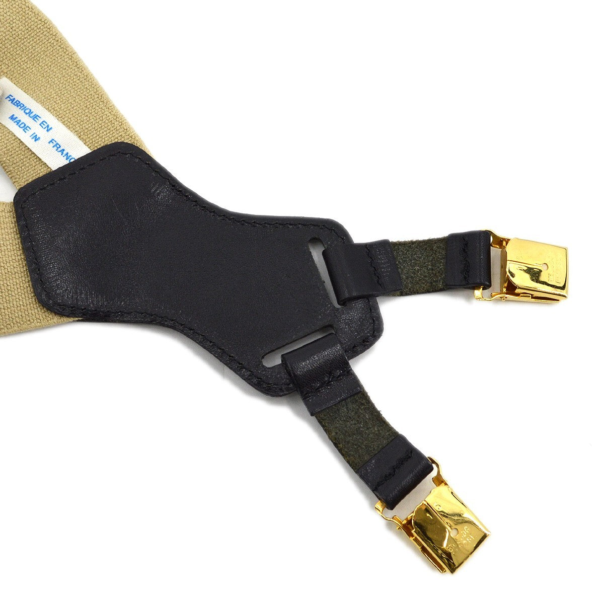 Chanel Logo Suspenders Canvas Beige Canvas Belts Accessory