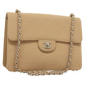 Chanel Matelasse Chain Shoulder Bag Leather Beige Cotton Shoulder Bag Bag