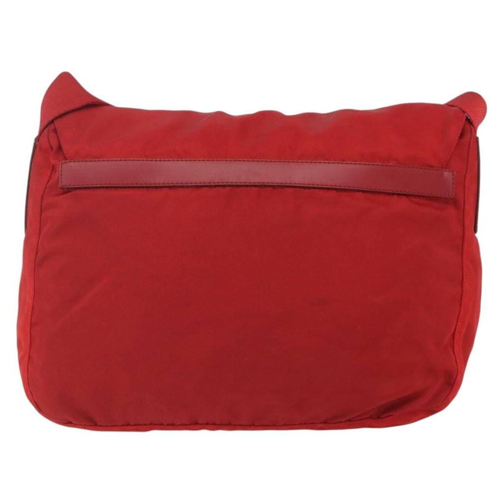 Prada Zip Buckle Messenger Bag Tessuto Red Nylon Shoulder Bag Bag