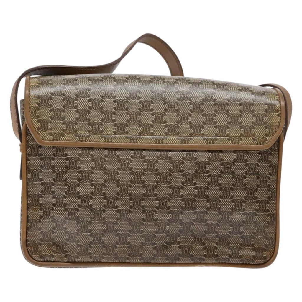 Celine Macadam Shoulder Bag Pvc Leather Beige Pvc Bag