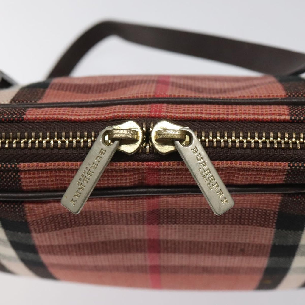 Burberry Nova Check Shoulder Bag Canvas Red Canvas Shoulder Bag