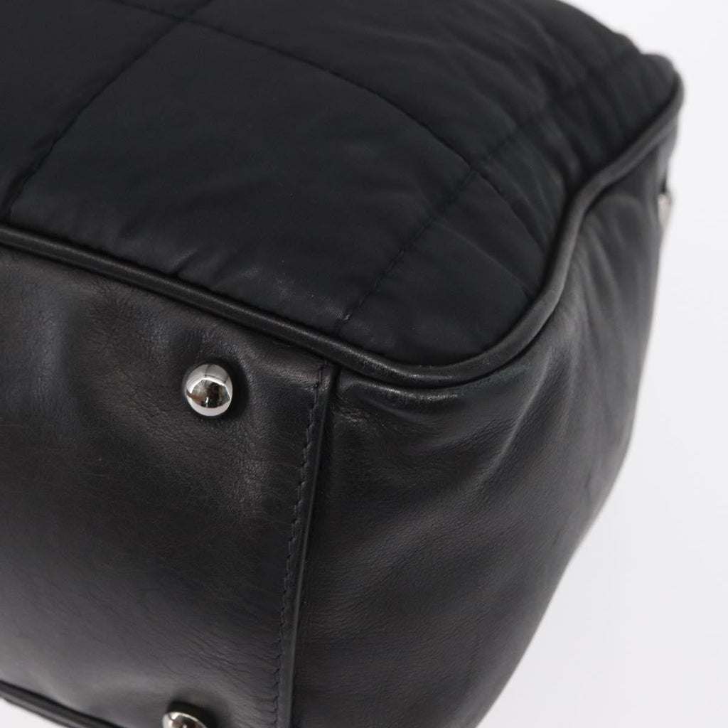 Chanel Square Stitch Boston Bag Quilted Nylon Black Nylon Travel Bag Bag