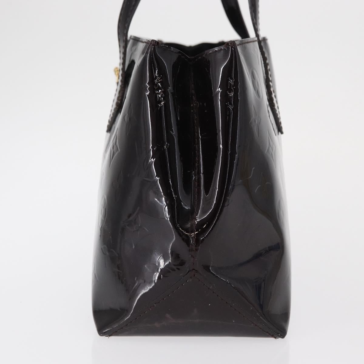 Louis Vuitton Wilshire Handbag Monogram Vernis Purple Patent_Leather Tote Bag