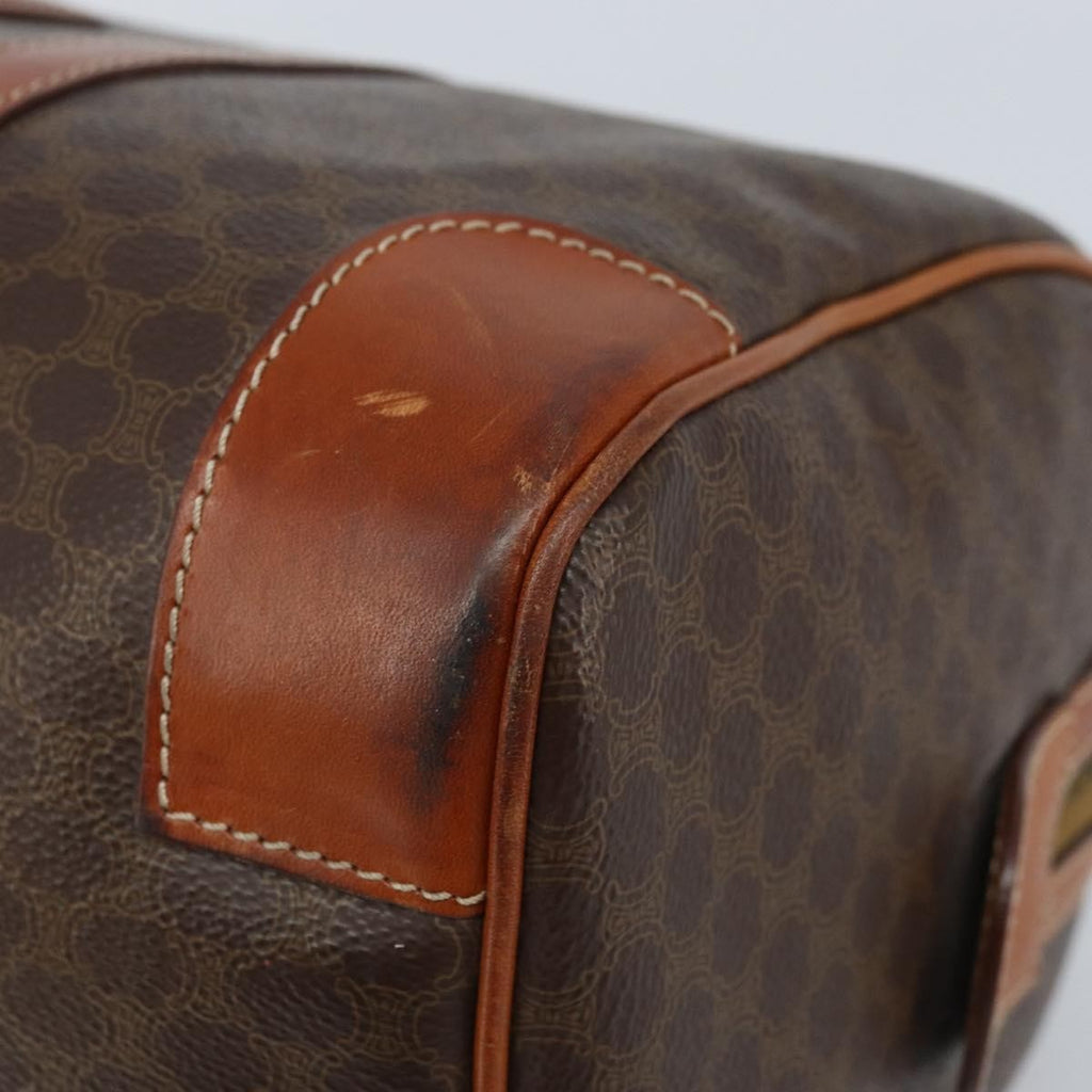 Celine Vintage Duffle Bag Canvas And Leather Brown Canvas Travel Bag Bag