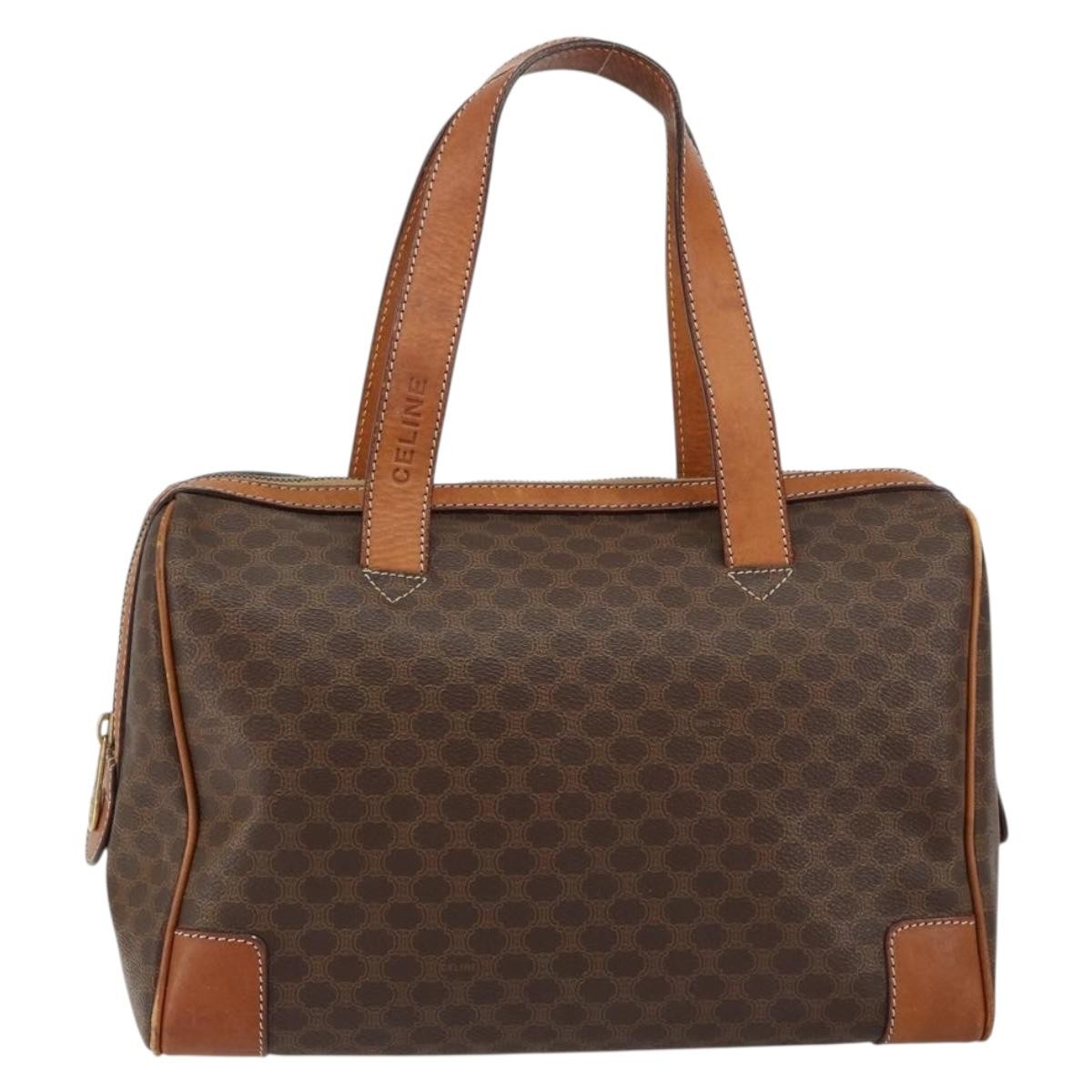 Celine Macadam Handbag Macadam With Leather Brown Canvas Shoulder Bag Bag