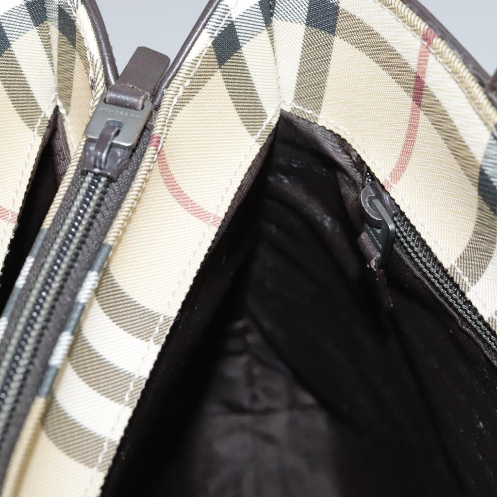 Burberry Nova Check Handbag Nova Check Canvas And Leather Beige Canvas Handbag
