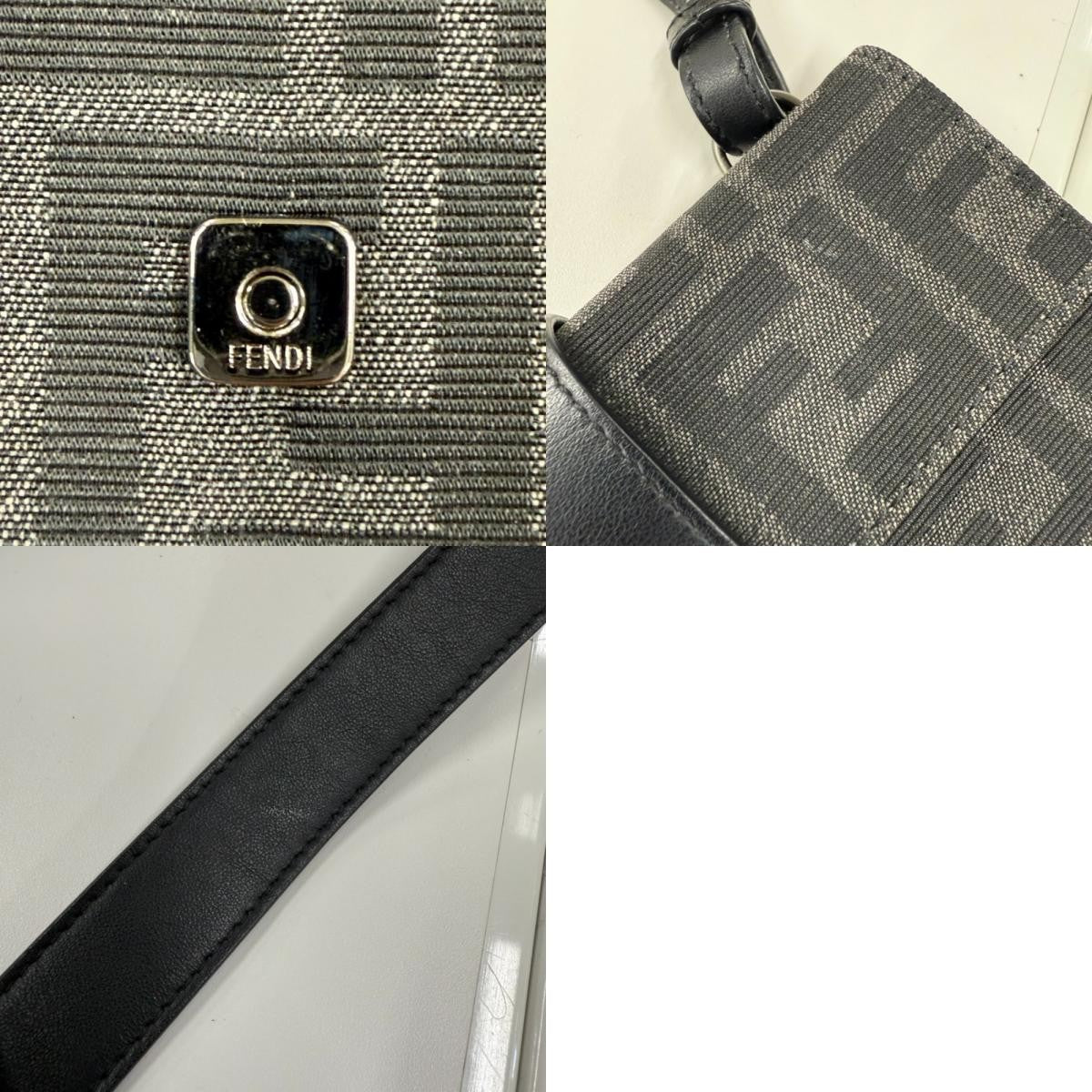 Fendi Baguette Convertible Belt Bag Zucca Canvas Black Canvas Shoulder Bag Bag