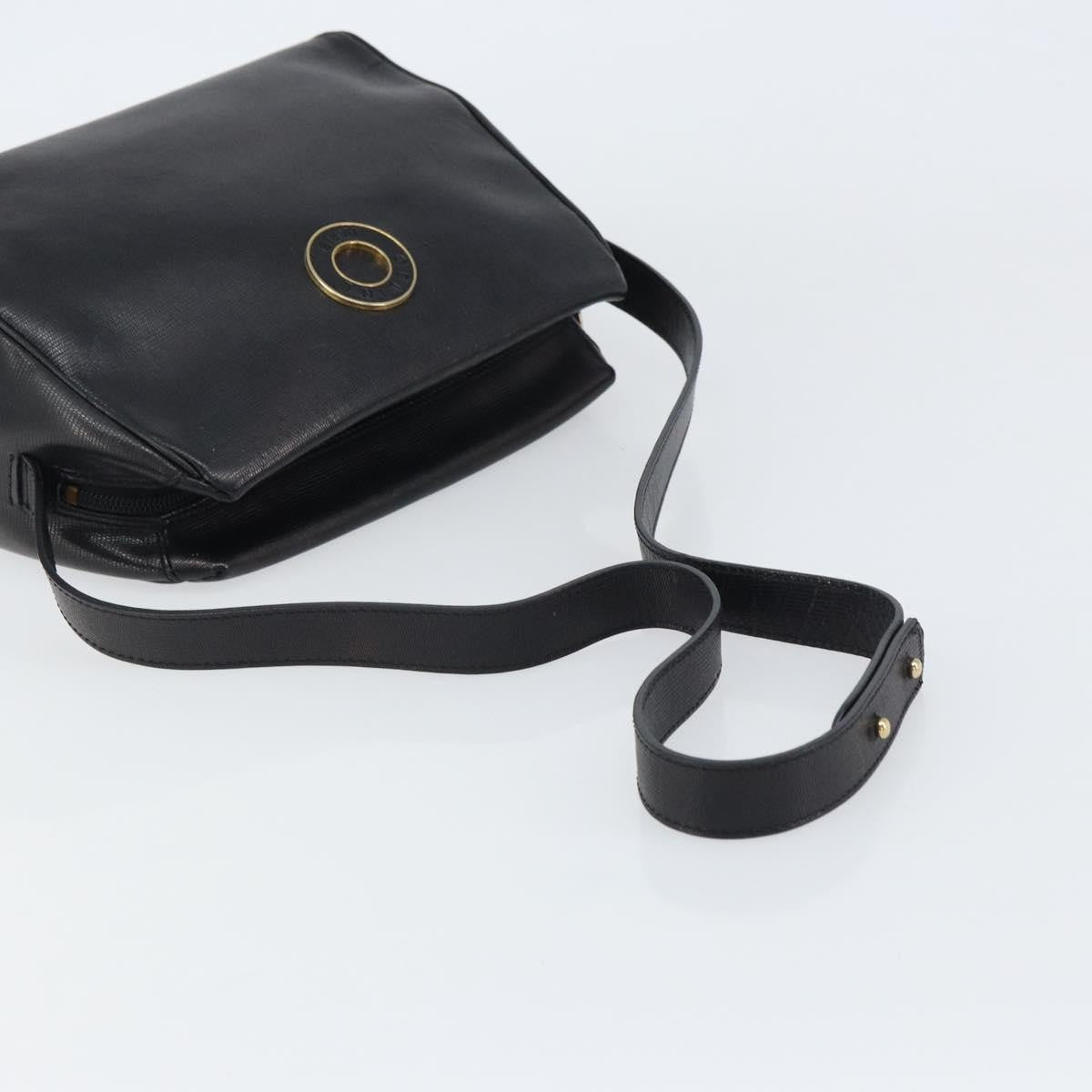 Celine Circle Logo Shoulder Bag Leather Black Leather Shoulder Bag Bag