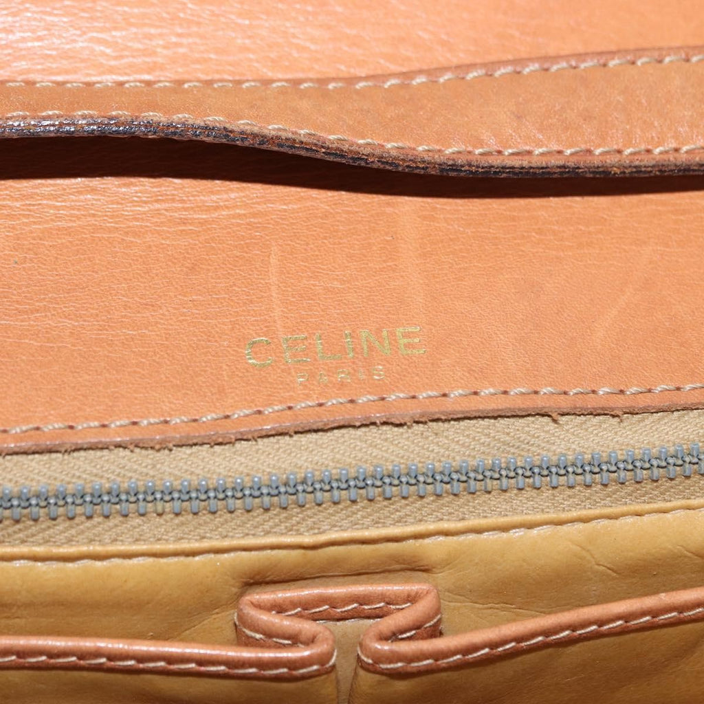 Celine Vintage Macadam Shoulder Bag Canvas Brown Canvas Shoulder Bag Bag