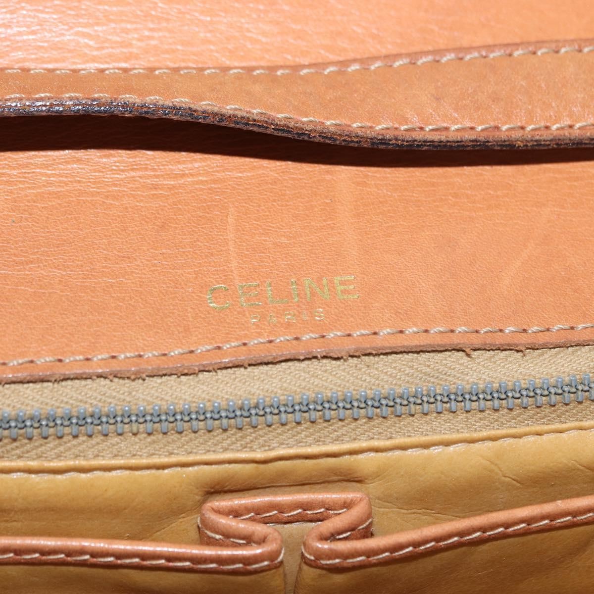 Celine Vintage Macadam Shoulder Bag Canvas Brown Canvas Shoulder Bag Bag
