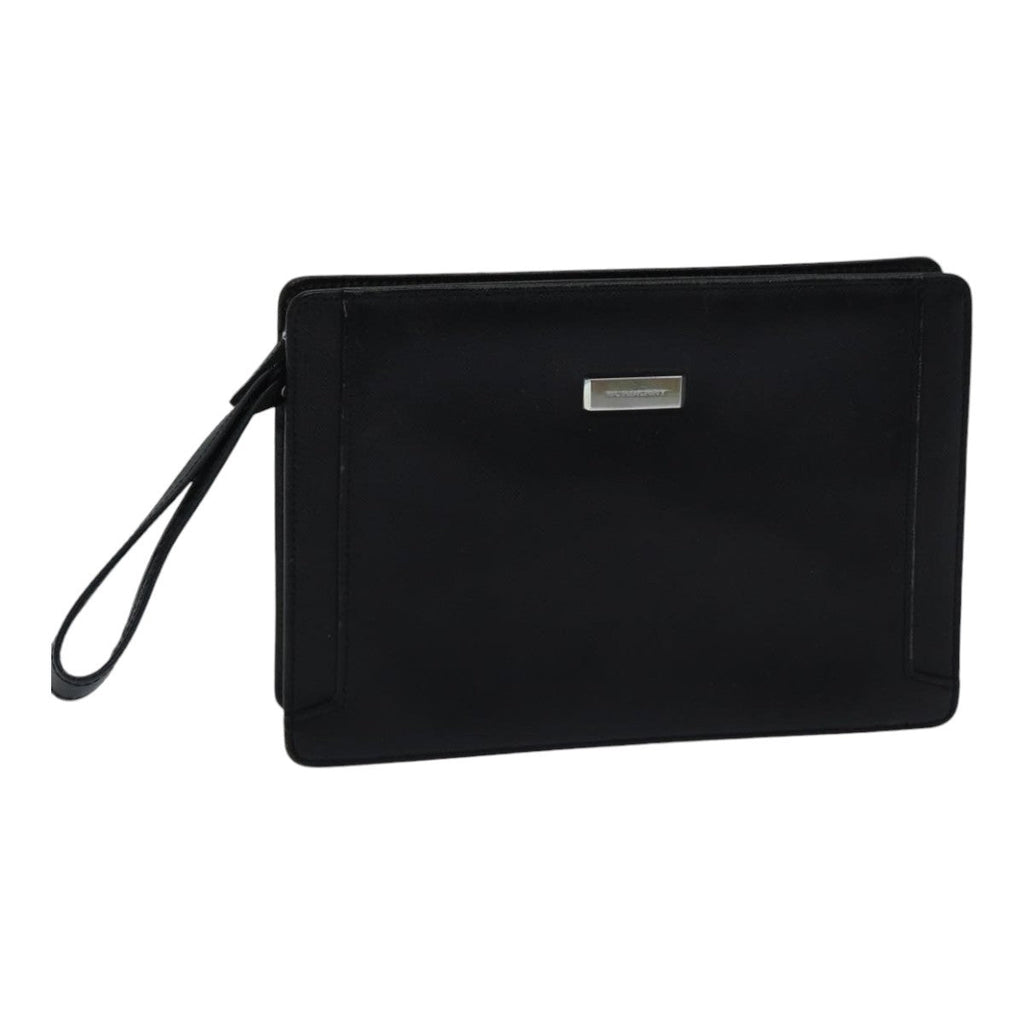 Burberry Vintage Pouch Leather Black Leather Clutche & Pouche Bag