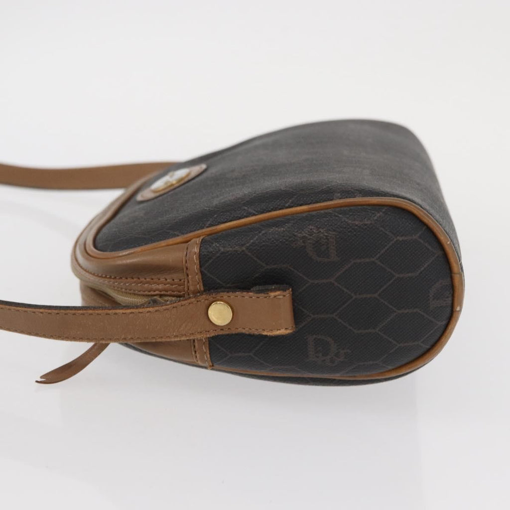 Christian Dior Vintage Honeycomb Shoulder Bag Canvas And Leather Black Canvas Shoulder Bag Bag (Pre-Owned)
