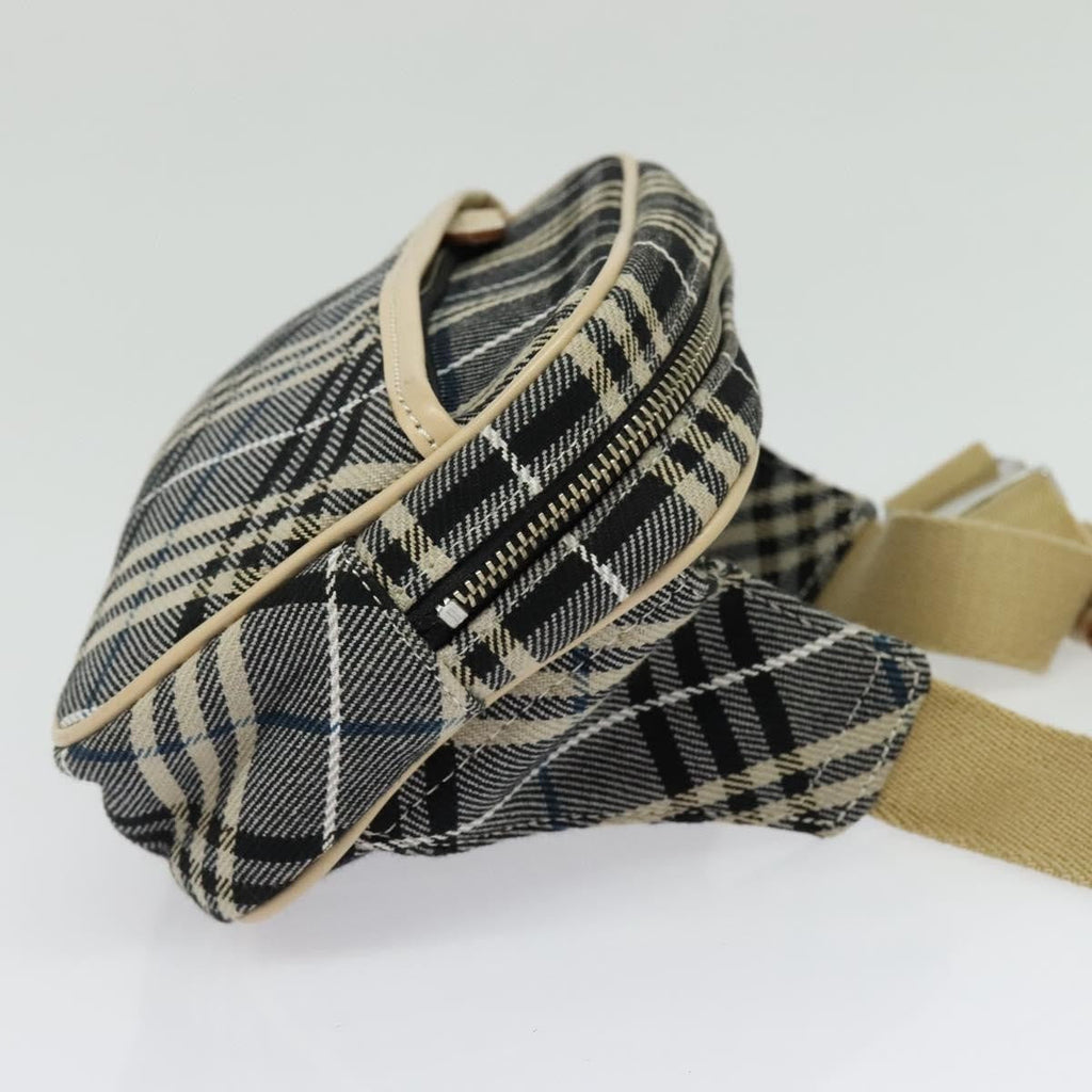 Burberry Waist Bag Vintage Check Canvas Blue Canvas Shoulder Bag
