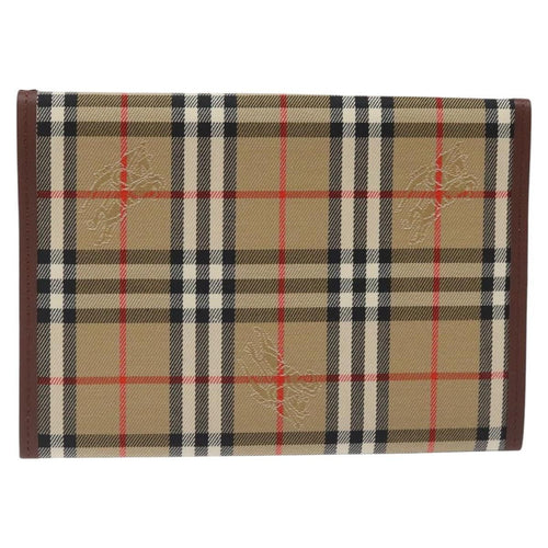 Burberry Nova Check Pochette Canvas Beige Canvas Clutche & Pouche Bag