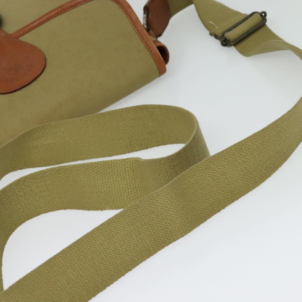 Burberry Front Pocket Messenger Bag Canvas Beige Canvas Shoulder Bag
