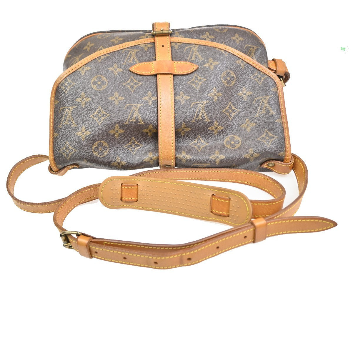 Louis Vuitton Saumur Handbag Monogram Canvas Brown Canvas Shoulder Bag