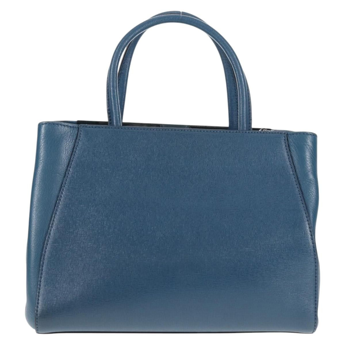 Fendi 2Jours Bag Leather Blue Leather Bag