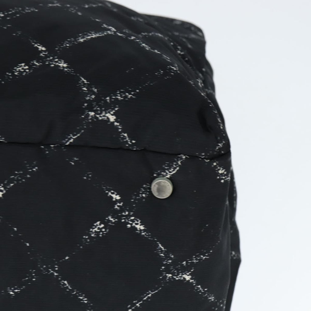 Chanel Travel Line Boston Bag Printed Nylon Black Nylon Travel Bag Bag