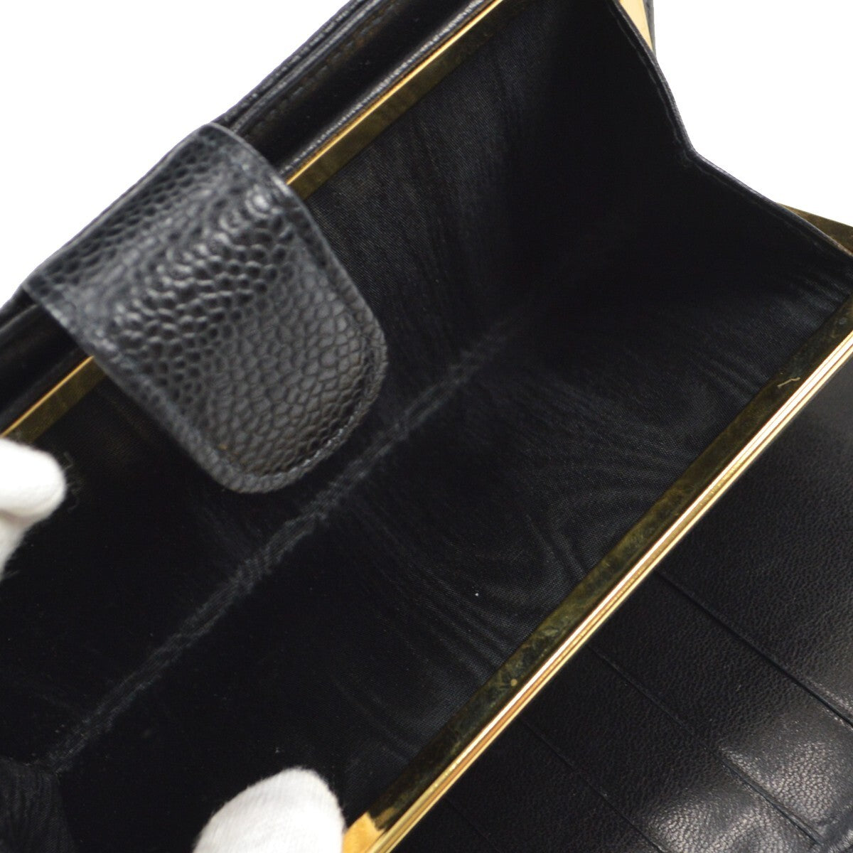Chanel Timeless Cc French Wallet Caviar Black Leather Wallets Accessory