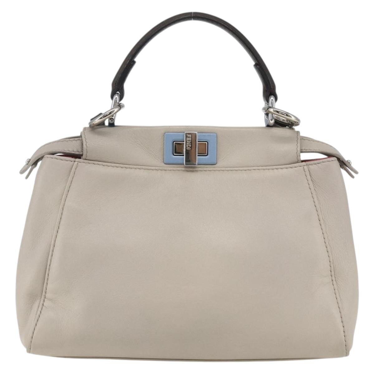 Fendi Peekaboo Bag Leather Beige Leather Handbag