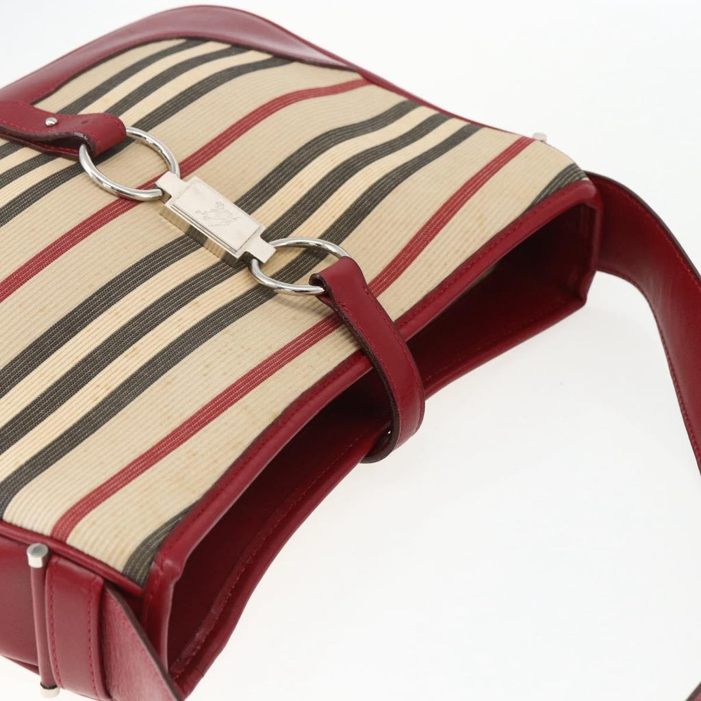 Burberry Blue Label Shoulder Bag Canvas Beige Canvas Shoulder Bag