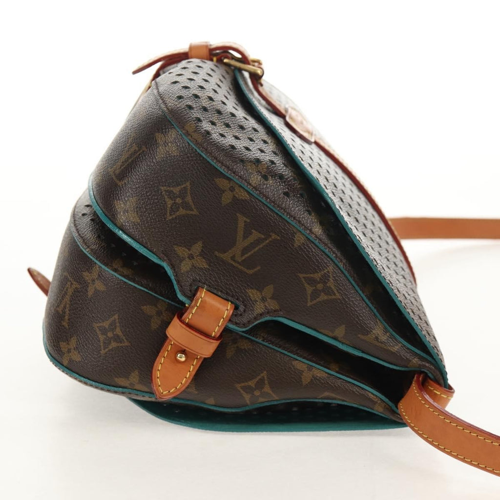 Louis Vuitton Flore Saumur Handbag Perforated Monogram Canvas Brown Canvas Shoulder Bag