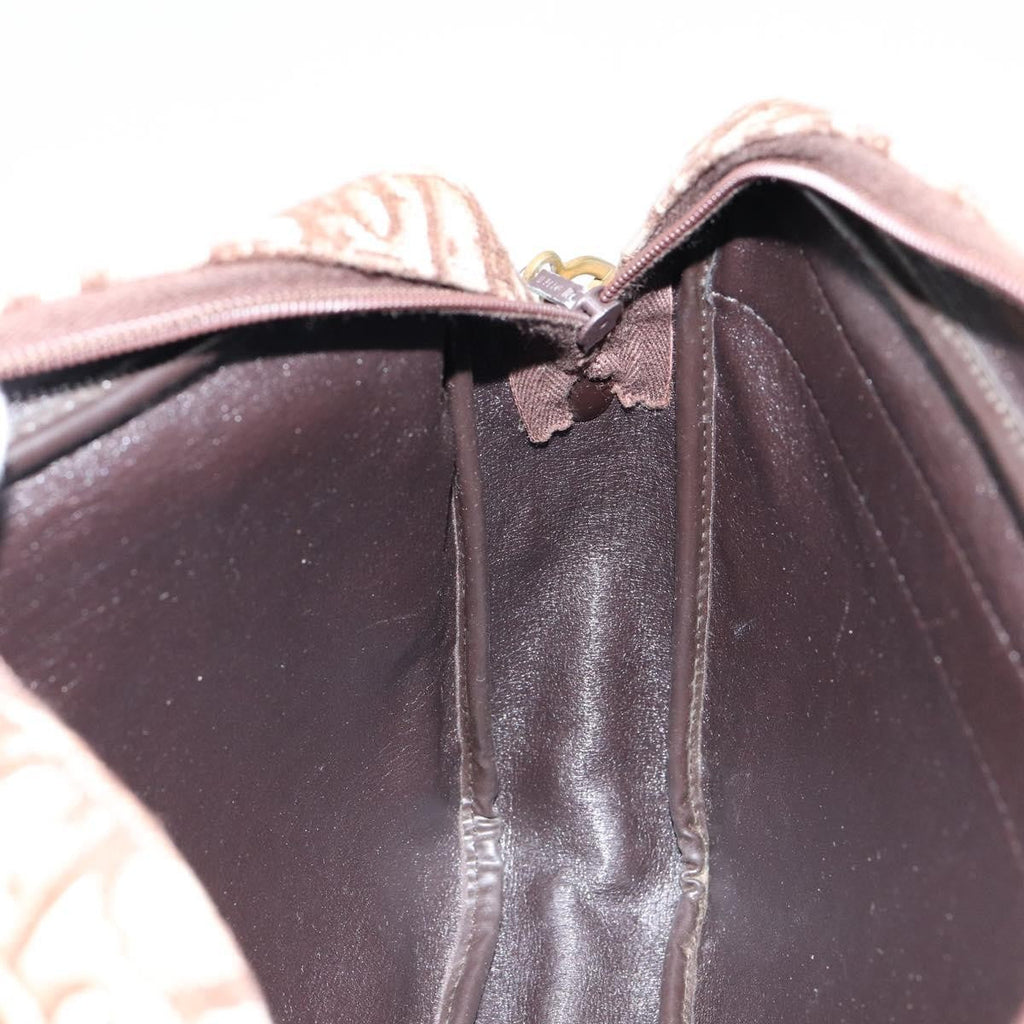 Christian Dior Vintage Trotter Crossbody Bag Diorissimo Coated Canvas Brown Canvas Shoulder Bag Bag (Pre-Owned)