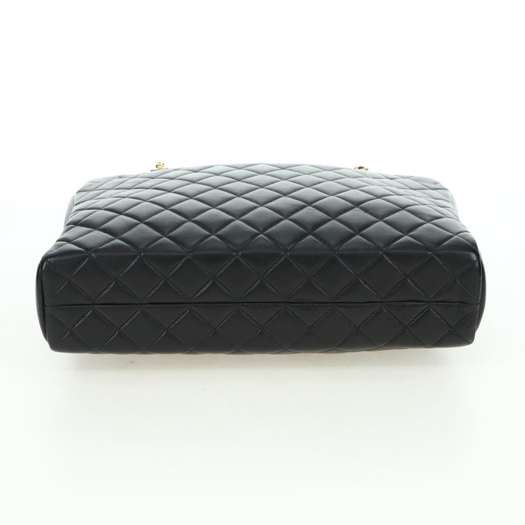 Chanel Vintage Zip Chain Shoulder Bag Quilted Lambskin Black Leather Shoulder Bag Bag