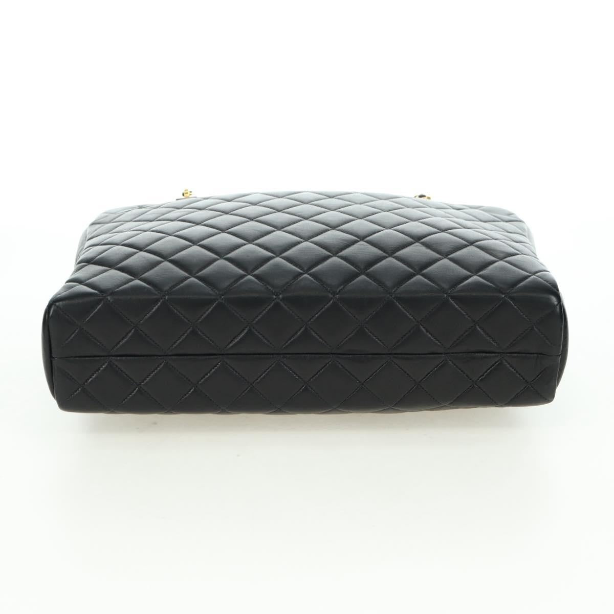Chanel Vintage Zip Chain Shoulder Bag Quilted Lambskin Black Leather Shoulder Bag Bag