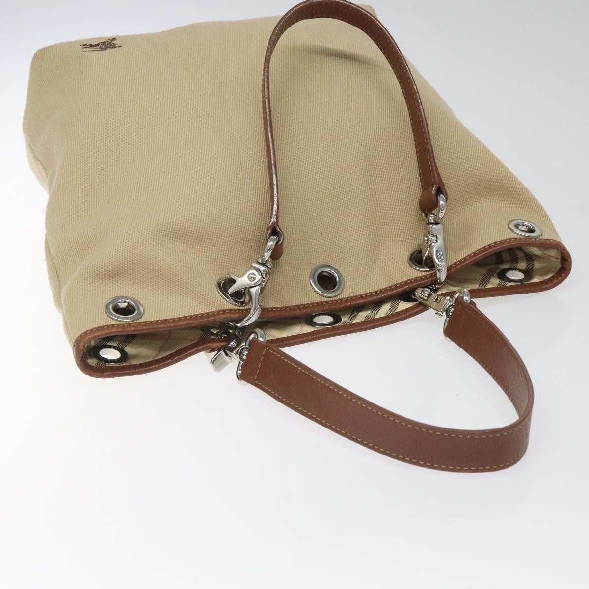 Burberry Nova Check Tote Canvas And Leather Beige Canvas Tote Bag