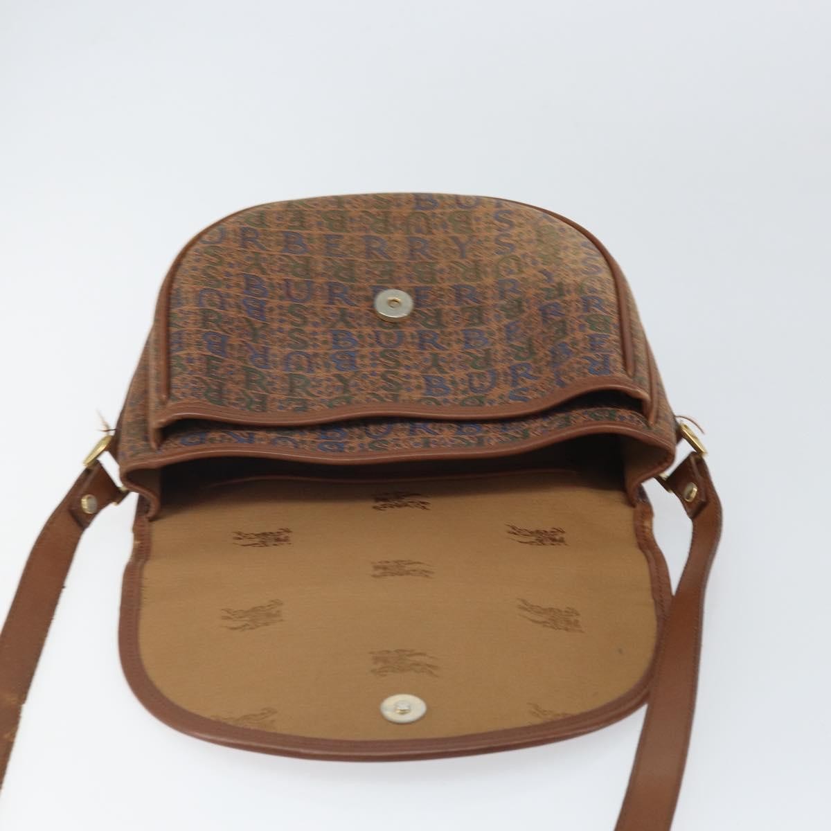Burberry Flap Shoulder Bag Canvas Brown Canvas Shoulder Bag