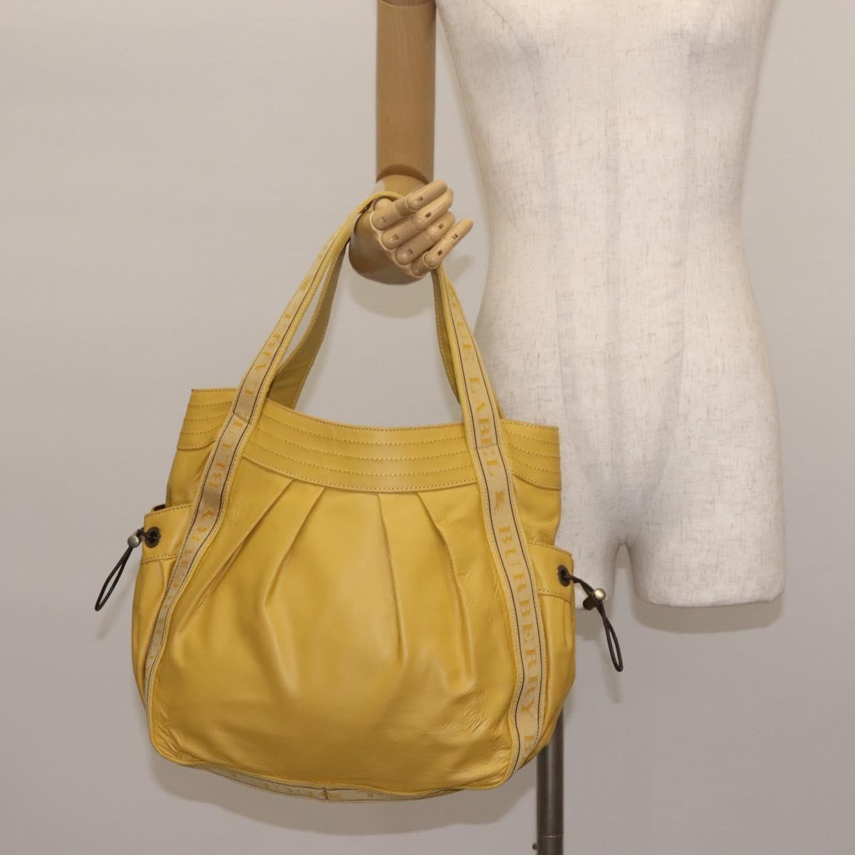 Burberry Blue Label Tote Bag Leather Yellow Leather Tote Bag