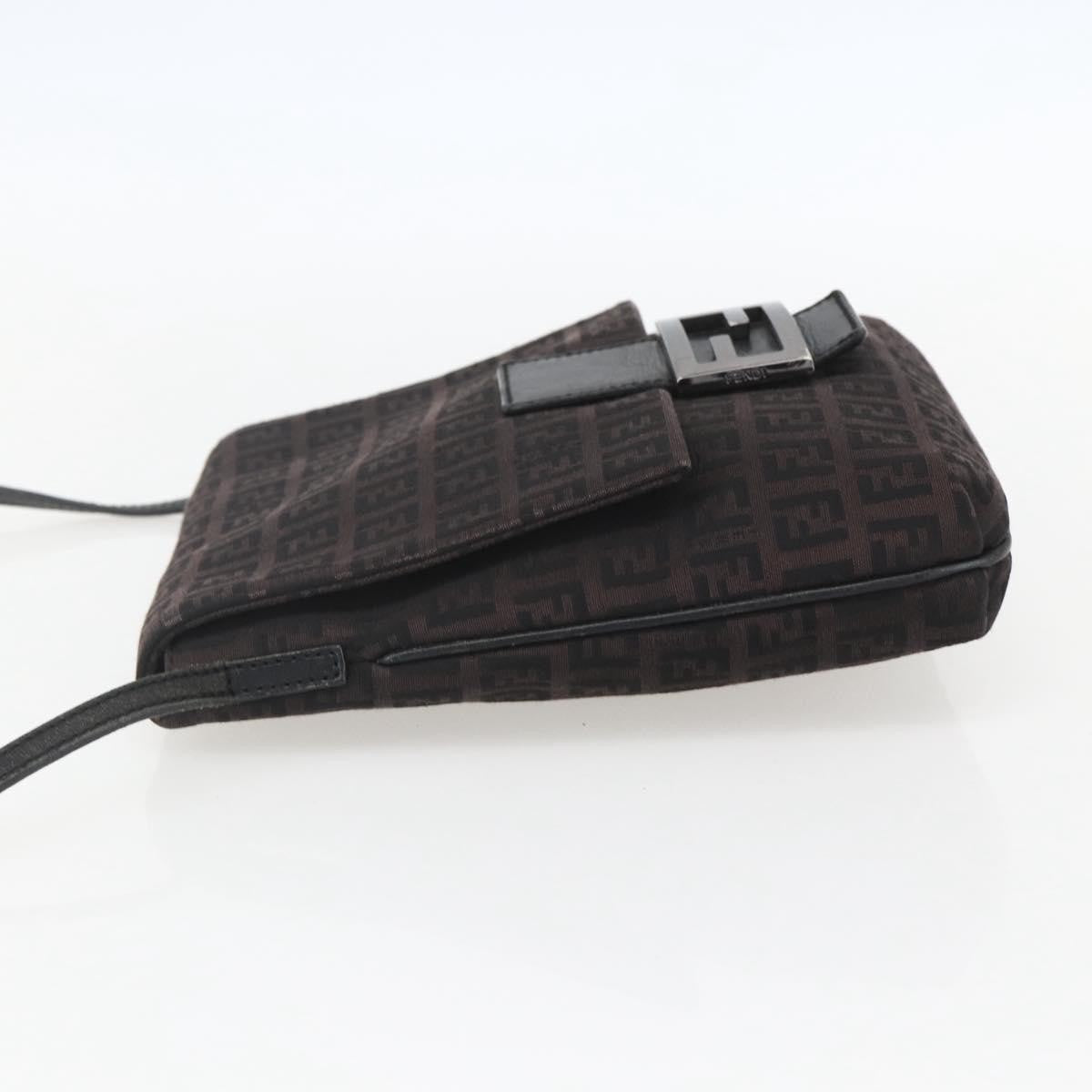 Fendi Vintage Flap Crossbody Bag Zucchino Canvas Brown Canvas Shoulder Bag Bag