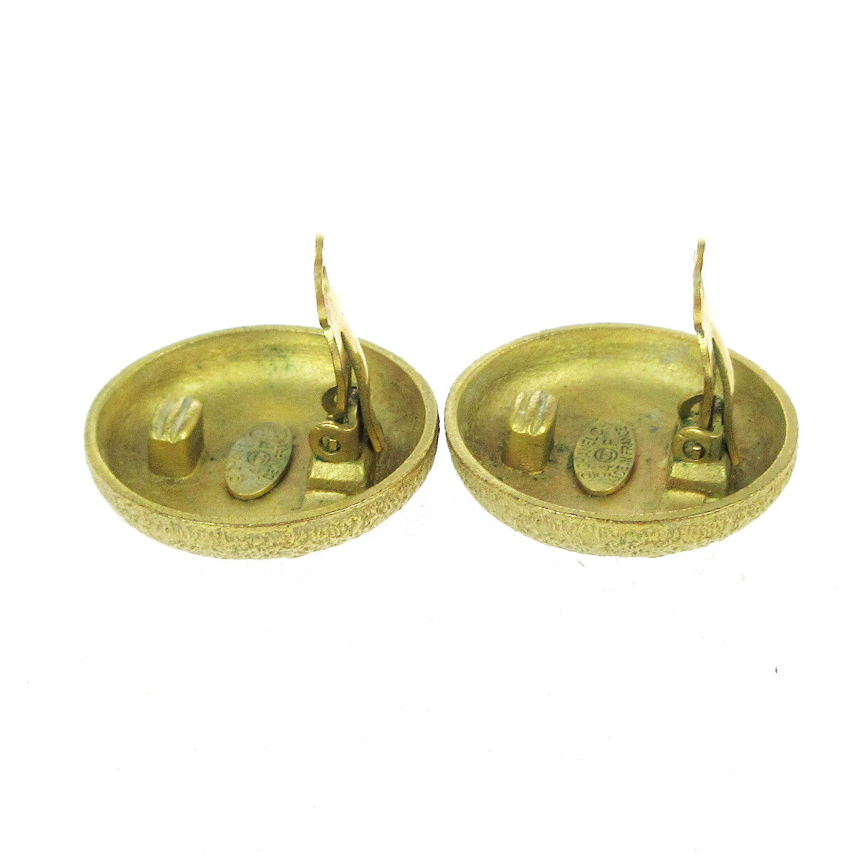 Chanel Cc Round Earrings Metal Gold Gold Earrings Jewelry