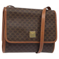 Celine Vintage Macadam Shoulder Bag Canvas And Leather Brown Canvas Shoulder Bag Bag